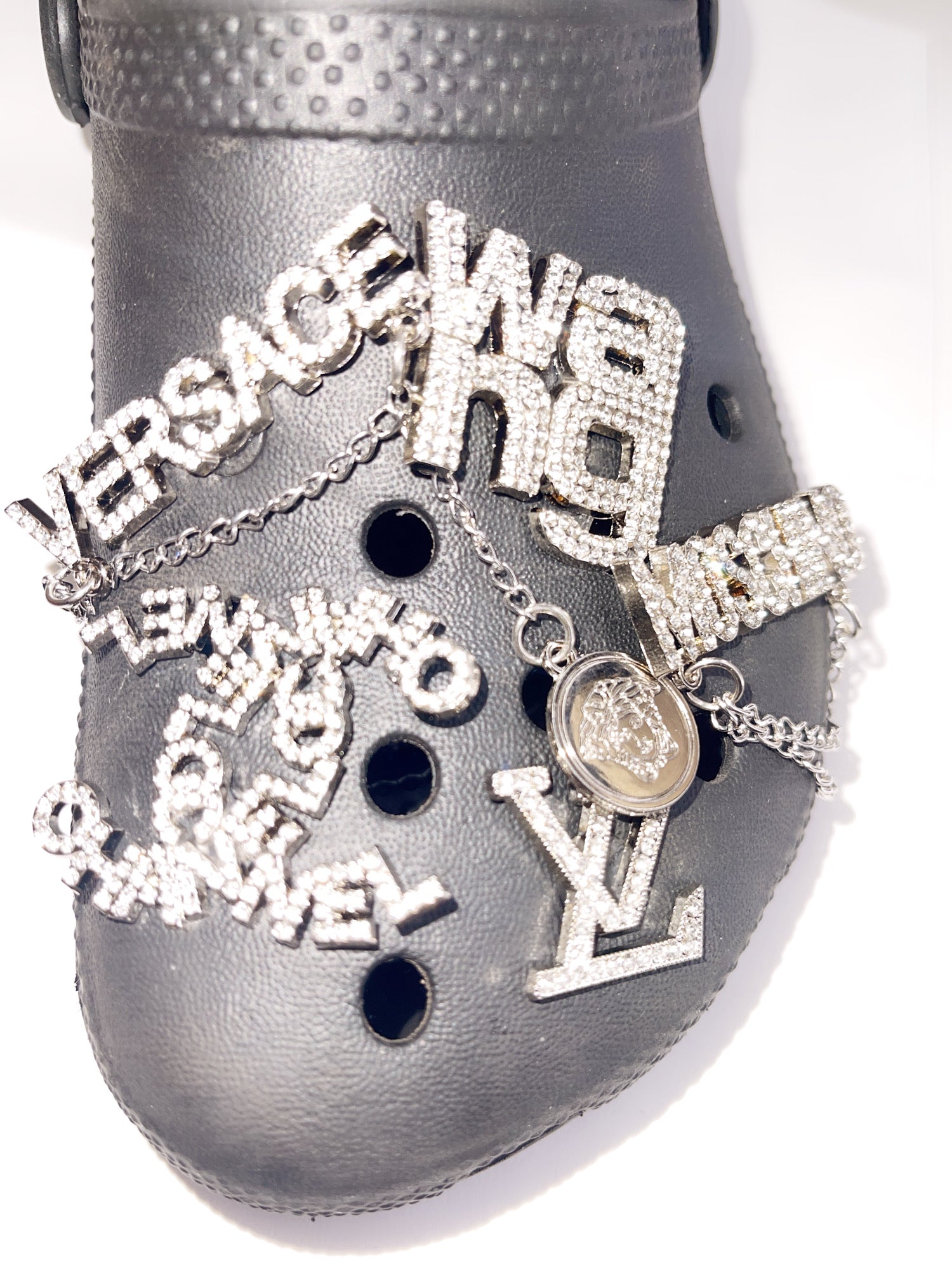 Designer Shoe Charms LV Crystal